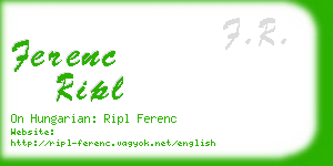 ferenc ripl business card